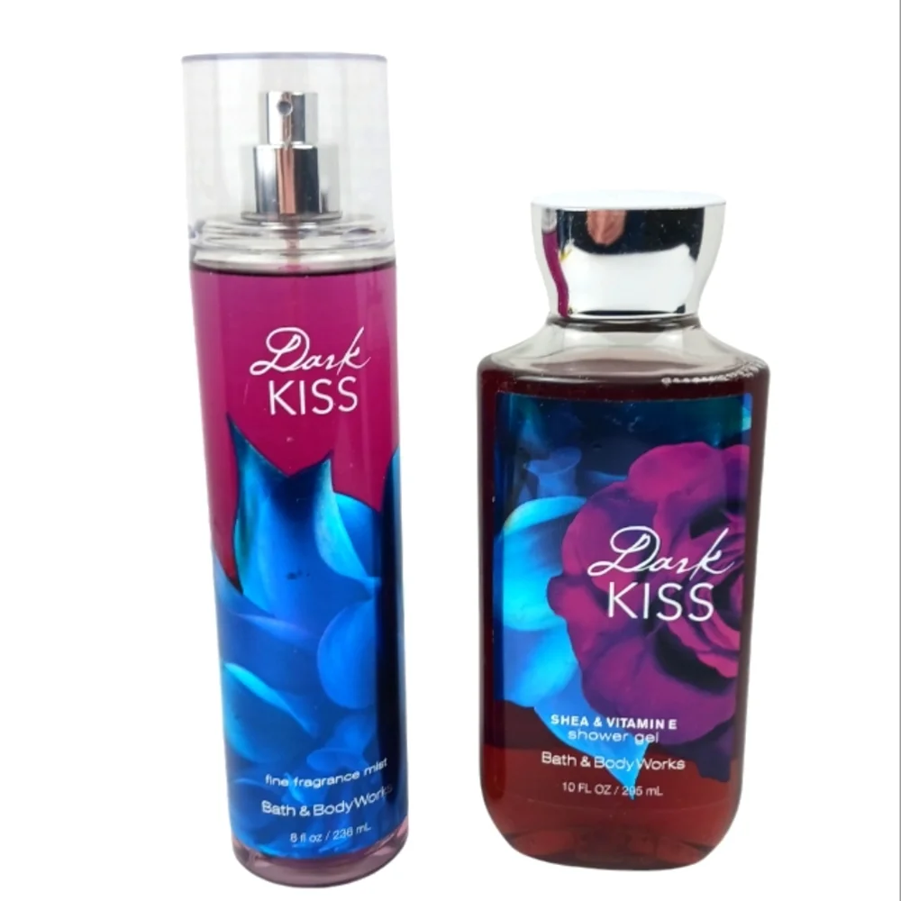 Bath & Body Works DARK KISS Shea Enriched Shower Gel 10 fl. oz & Fragrance  Mist